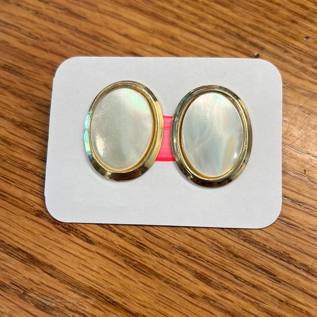 Gold w/ Mother of Pearl Earrings