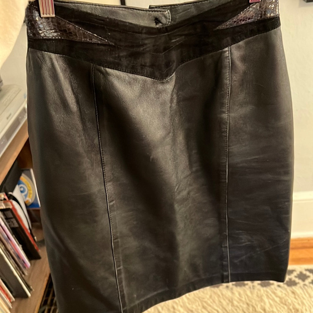 Canadian Elite Black Leather Skirt