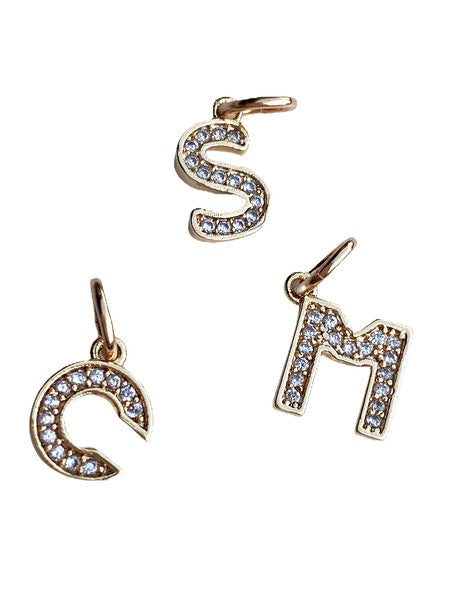 Gold Crystal Initial Charm