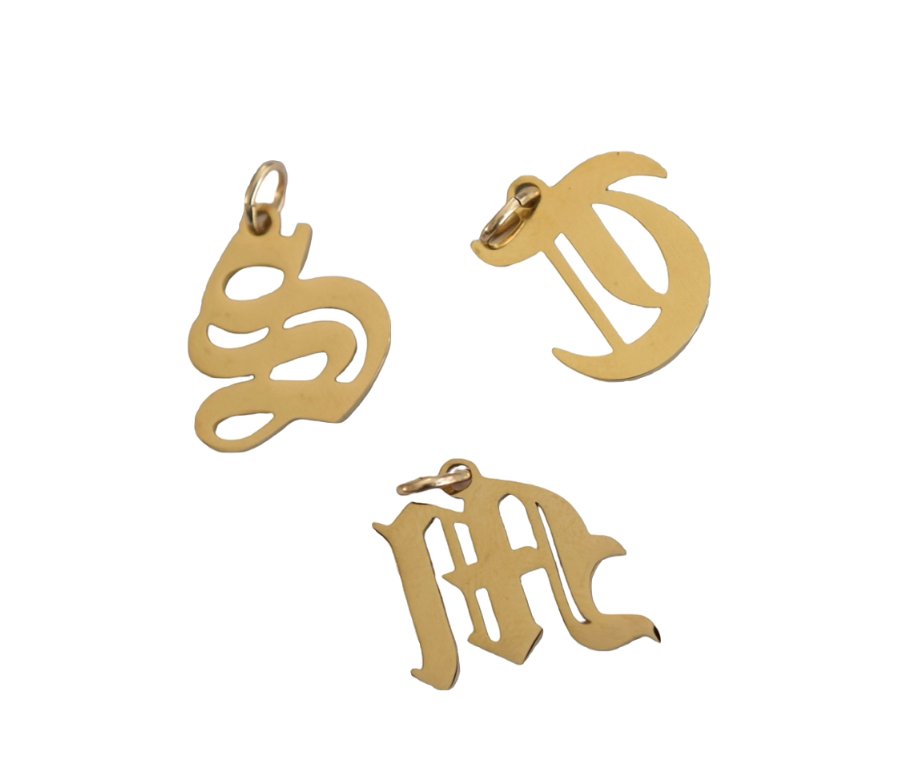Gothic Initial Letter Charms